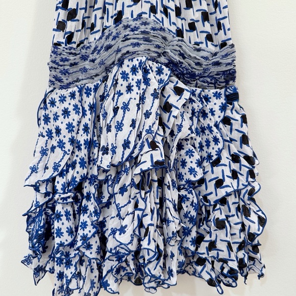 Poupette St. Barth Belinda Printed Dress Blue Size 0 - Picture 5 of 11